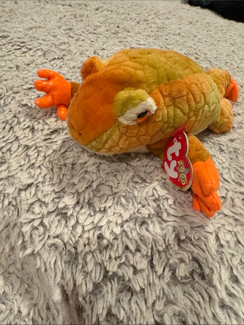 Ty Beanie Baby Prince Frog Kids OS Orange Excellent 2000 Collectible Plush Toy